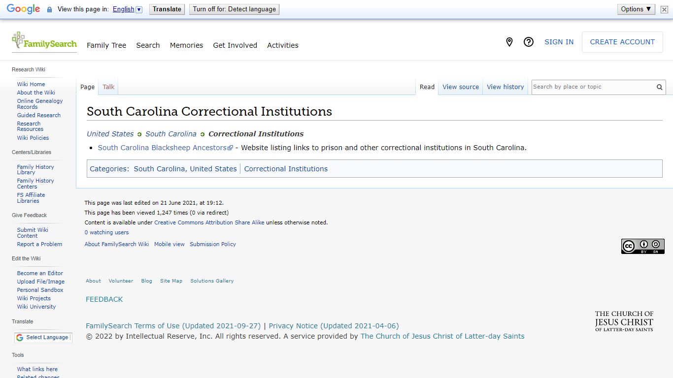 South Carolina Correctional Institutions • FamilySearch